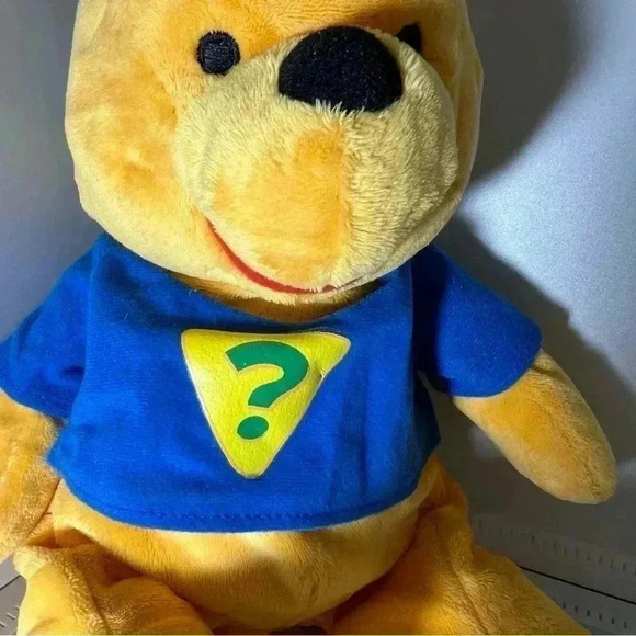 Disney Winnie the Pooh Plush Super Hero 14" Floppy Toy Bear Lovey Blue Eye Mask - Picture 2 of 6